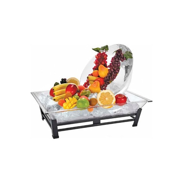 Cal-Mil Small Metal Ice Carving Pedestal 19"W x 27"D x 8"H Platinum IP102-39 - main